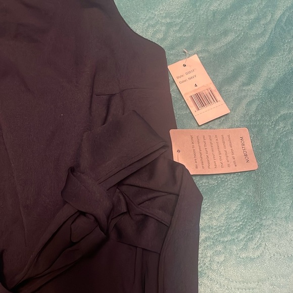 Sleeveless Alexia Admor Fara Dress Navy Blue Midi Sheath Tie‎ Belt women’s 4 NWT - Picture 9 of 17